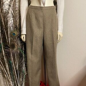 Le Suit Women's classic wide leg Tan Trousers petite 10